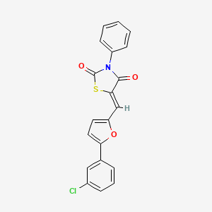 molecular formula C20H12ClNO3S B5908618 5-{[5-(3-chlorophenyl)-2-furyl]methylene}-3-phenyl-1,3-thiazolidine-2,4-dione 