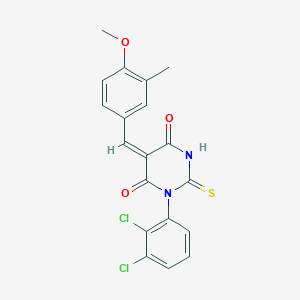 molecular formula C19H14Cl2N2O3S B5908634 1-(2,3-dichlorophenyl)-5-(4-methoxy-3-methylbenzylidene)-2-thioxodihydro-4,6(1H,5H)-pyrimidinedione 