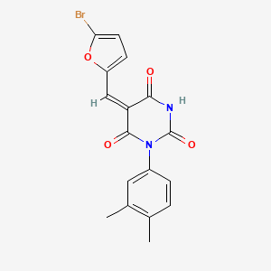5-[(5-bromo-2-furyl)methylene]-1-(3,4-dimethylphenyl)-2,4,6(1H,3H,5H)-pyrimidinetrione