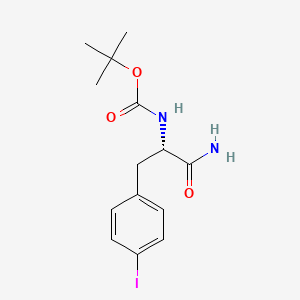 molecular formula C14H19IN2O3 B590864 (S)-Tert-butyl (1-amino-3-(4-iodophenyl)-1-oxopropan-2-YL)carbamate CAS No. 868694-44-4
