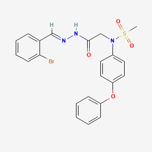 molecular formula C22H20BrN3O4S B5908649 N-{2-[2-(2-bromobenzylidene)hydrazino]-2-oxoethyl}-N-(4-phenoxyphenyl)methanesulfonamide 