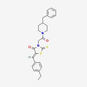 molecular formula C26H28N2O2S2 B5908659 3-[2-(4-benzyl-1-piperidinyl)-2-oxoethyl]-5-(4-ethylbenzylidene)-2-thioxo-1,3-thiazolidin-4-one CAS No. 6354-86-5