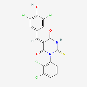 5-(3,5-dichloro-4-hydroxybenzylidene)-1-(2,3-dichlorophenyl)-2-thioxodihydro-4,6(1H,5H)-pyrimidinedione