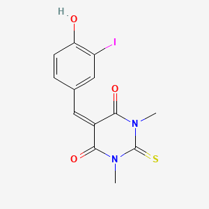 molecular formula C13H11IN2O3S B5908698 5-(4-hydroxy-3-iodobenzylidene)-1,3-dimethyl-2-thioxodihydro-4,6(1H,5H)-pyrimidinedione 