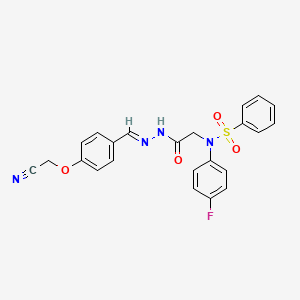 molecular formula C23H19FN4O4S B5908704 N-(2-{2-[4-(cyanomethoxy)benzylidene]hydrazino}-2-oxoethyl)-N-(4-fluorophenyl)benzenesulfonamide 
