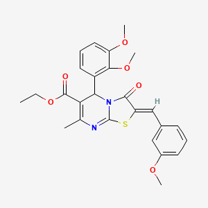 ethyl 5-(2,3-dimethoxyphenyl)-2-(3-methoxybenzylidene)-7-methyl-3-oxo-2,3-dihydro-5H-[1,3]thiazolo[3,2-a]pyrimidine-6-carboxylate