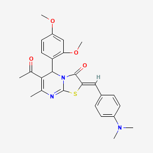 molecular formula C26H27N3O4S B5908760 6-acetyl-5-(2,4-dimethoxyphenyl)-2-[4-(dimethylamino)benzylidene]-7-methyl-5H-[1,3]thiazolo[3,2-a]pyrimidin-3(2H)-one 