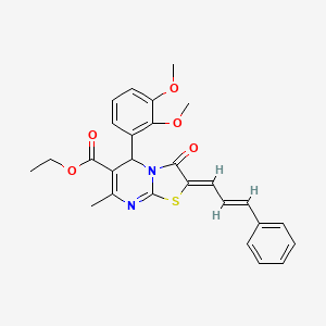 molecular formula C27H26N2O5S B5908763 ethyl 5-(2,3-dimethoxyphenyl)-7-methyl-3-oxo-2-(3-phenyl-2-propen-1-ylidene)-2,3-dihydro-5H-[1,3]thiazolo[3,2-a]pyrimidine-6-carboxylate 
