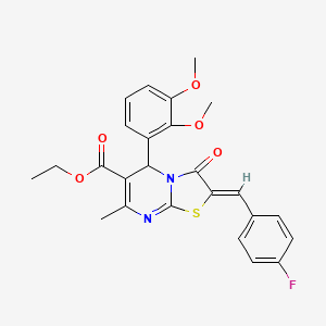 molecular formula C25H23FN2O5S B5908773 ethyl 5-(2,3-dimethoxyphenyl)-2-(4-fluorobenzylidene)-7-methyl-3-oxo-2,3-dihydro-5H-[1,3]thiazolo[3,2-a]pyrimidine-6-carboxylate 