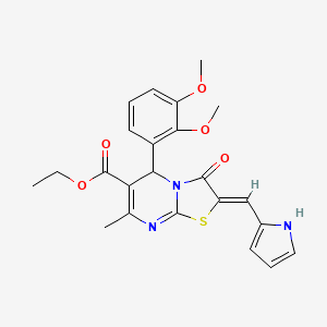 molecular formula C23H23N3O5S B5908779 ethyl 5-(2,3-dimethoxyphenyl)-7-methyl-3-oxo-2-(1H-pyrrol-2-ylmethylene)-2,3-dihydro-5H-[1,3]thiazolo[3,2-a]pyrimidine-6-carboxylate 