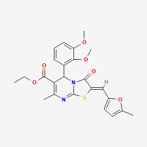 ethyl 5-(2,3-dimethoxyphenyl)-7-methyl-2-[(5-methyl-2-furyl)methylene]-3-oxo-2,3-dihydro-5H-[1,3]thiazolo[3,2-a]pyrimidine-6-carboxylate