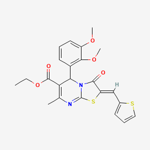 molecular formula C23H22N2O5S2 B5908795 ethyl 5-(2,3-dimethoxyphenyl)-7-methyl-3-oxo-2-(2-thienylmethylene)-2,3-dihydro-5H-[1,3]thiazolo[3,2-a]pyrimidine-6-carboxylate 