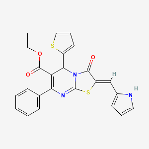 ethyl 3-oxo-7-phenyl-2-(1H-pyrrol-2-ylmethylene)-5-(2-thienyl)-2,3-dihydro-5H-[1,3]thiazolo[3,2-a]pyrimidine-6-carboxylate