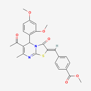 methyl 4-{[6-acetyl-5-(2,4-dimethoxyphenyl)-7-methyl-3-oxo-5H-[1,3]thiazolo[3,2-a]pyrimidin-2(3H)-ylidene]methyl}benzoate