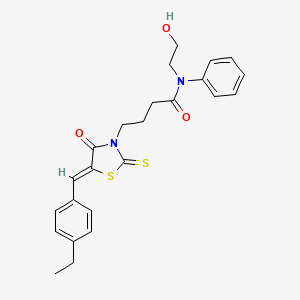 molecular formula C24H26N2O3S2 B5908827 4-[5-(4-ethylbenzylidene)-4-oxo-2-thioxo-1,3-thiazolidin-3-yl]-N-(2-hydroxyethyl)-N-phenylbutanamide 