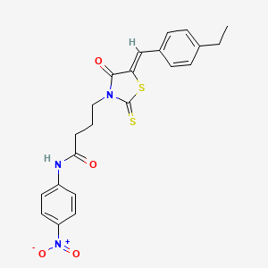 molecular formula C22H21N3O4S2 B5908842 4-[5-(4-ethylbenzylidene)-4-oxo-2-thioxo-1,3-thiazolidin-3-yl]-N-(4-nitrophenyl)butanamide 