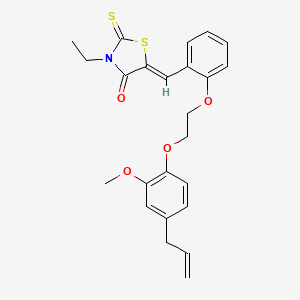 molecular formula C24H25NO4S2 B5908858 5-{2-[2-(4-allyl-2-methoxyphenoxy)ethoxy]benzylidene}-3-ethyl-2-thioxo-1,3-thiazolidin-4-one 