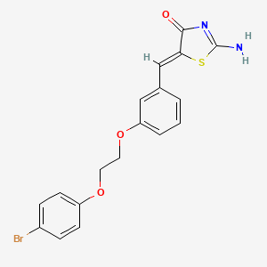 molecular formula C18H15BrN2O3S B5908865 5-{3-[2-(4-bromophenoxy)ethoxy]benzylidene}-2-imino-1,3-thiazolidin-4-one 