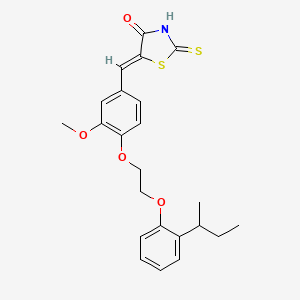 molecular formula C23H25NO4S2 B5908873 5-{4-[2-(2-sec-butylphenoxy)ethoxy]-3-methoxybenzylidene}-2-thioxo-1,3-thiazolidin-4-one 