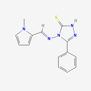 molecular formula C14H13N5S B5908886 4-{[(1-methyl-1H-pyrrol-2-yl)methylene]amino}-5-phenyl-4H-1,2,4-triazole-3-thiol 