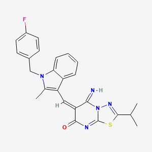molecular formula C25H22FN5OS B5908888 6-{[1-(4-fluorobenzyl)-2-methyl-1H-indol-3-yl]methylene}-5-imino-2-isopropyl-5,6-dihydro-7H-[1,3,4]thiadiazolo[3,2-a]pyrimidin-7-one 
