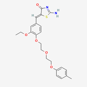 molecular formula C23H26N2O5S B5908891 5-(3-ethoxy-4-{2-[2-(4-methylphenoxy)ethoxy]ethoxy}benzylidene)-2-imino-1,3-thiazolidin-4-one 
