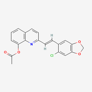 molecular formula C20H14ClNO4 B5908901 2-[2-(6-chloro-1,3-benzodioxol-5-yl)vinyl]-8-quinolinyl acetate 