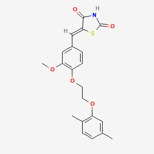 molecular formula C21H21NO5S B5908909 5-{4-[2-(2,5-dimethylphenoxy)ethoxy]-3-methoxybenzylidene}-1,3-thiazolidine-2,4-dione 