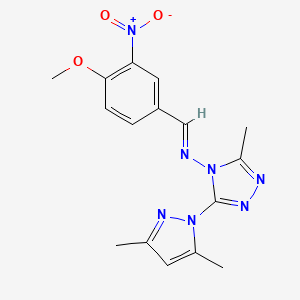 molecular formula C16H17N7O3 B5908913 3-(3,5-dimethyl-1H-pyrazol-1-yl)-N-(4-methoxy-3-nitrobenzylidene)-5-methyl-4H-1,2,4-triazol-4-amine 