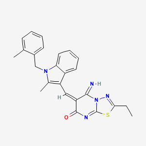molecular formula C25H23N5OS B5908927 2-ethyl-5-imino-6-{[2-methyl-1-(2-methylbenzyl)-1H-indol-3-yl]methylene}-5,6-dihydro-7H-[1,3,4]thiadiazolo[3,2-a]pyrimidin-7-one 