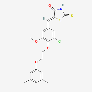 molecular formula C21H20ClNO4S2 B5908942 5-{3-chloro-4-[2-(3,5-dimethylphenoxy)ethoxy]-5-methoxybenzylidene}-2-thioxo-1,3-thiazolidin-4-one 