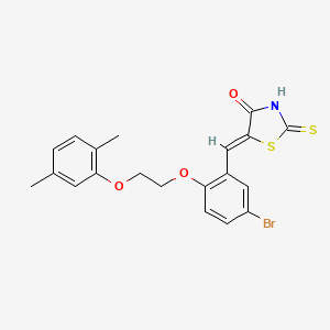 molecular formula C20H18BrNO3S2 B5908950 5-{5-bromo-2-[2-(2,5-dimethylphenoxy)ethoxy]benzylidene}-2-thioxo-1,3-thiazolidin-4-one 