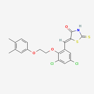 molecular formula C20H17Cl2NO3S2 B5908954 5-{3,5-dichloro-2-[2-(3,4-dimethylphenoxy)ethoxy]benzylidene}-2-thioxo-1,3-thiazolidin-4-one 