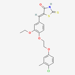 molecular formula C21H20ClNO4S2 B5908957 5-{4-[2-(4-chloro-3-methylphenoxy)ethoxy]-3-ethoxybenzylidene}-2-thioxo-1,3-thiazolidin-4-one 