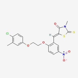 molecular formula C20H17ClN2O5S2 B5908974 5-{2-[2-(4-chloro-3-methylphenoxy)ethoxy]-5-nitrobenzylidene}-3-methyl-2-thioxo-1,3-thiazolidin-4-one 