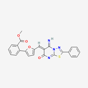 molecular formula C24H16N4O4S B5908977 methyl 2-{5-[(5-imino-7-oxo-2-phenyl-5H-[1,3,4]thiadiazolo[3,2-a]pyrimidin-6(7H)-ylidene)methyl]-2-furyl}benzoate 