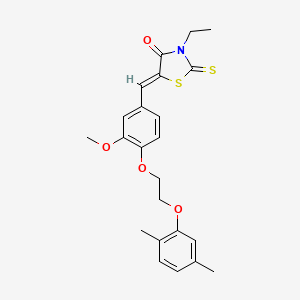 molecular formula C23H25NO4S2 B5908981 5-{4-[2-(2,5-dimethylphenoxy)ethoxy]-3-methoxybenzylidene}-3-ethyl-2-thioxo-1,3-thiazolidin-4-one 