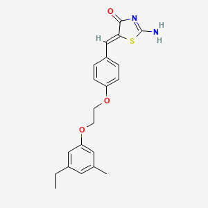 molecular formula C21H22N2O3S B5908990 5-{4-[2-(3-ethyl-5-methylphenoxy)ethoxy]benzylidene}-2-imino-1,3-thiazolidin-4-one 