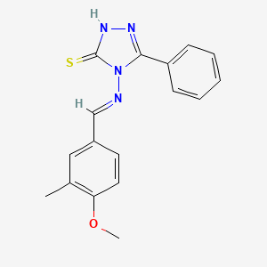 molecular formula C17H16N4OS B5908993 4-[(4-methoxy-3-methylbenzylidene)amino]-5-phenyl-4H-1,2,4-triazole-3-thiol 