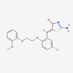 molecular formula C19H17ClN2O4S B5908994 5-{5-chloro-2-[2-(2-methoxyphenoxy)ethoxy]benzylidene}-2-imino-1,3-thiazolidin-4-one 