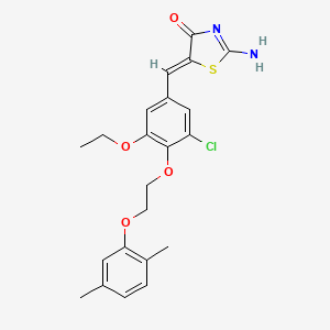 molecular formula C22H23ClN2O4S B5909000 5-{3-chloro-4-[2-(2,5-dimethylphenoxy)ethoxy]-5-ethoxybenzylidene}-2-imino-1,3-thiazolidin-4-one 