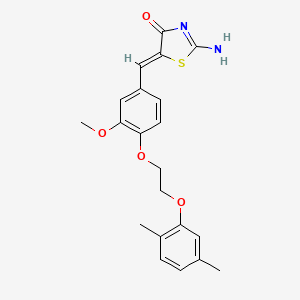 molecular formula C21H22N2O4S B5909003 5-{4-[2-(2,5-dimethylphenoxy)ethoxy]-3-methoxybenzylidene}-2-imino-1,3-thiazolidin-4-one 