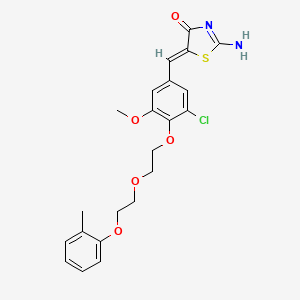 molecular formula C22H23ClN2O5S B5909007 5-(3-chloro-5-methoxy-4-{2-[2-(2-methylphenoxy)ethoxy]ethoxy}benzylidene)-2-imino-1,3-thiazolidin-4-one 