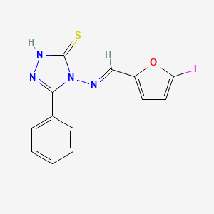 molecular formula C13H9IN4OS B5909010 4-{[(5-iodo-2-furyl)methylene]amino}-5-phenyl-4H-1,2,4-triazole-3-thiol 