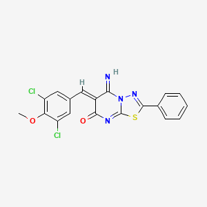 molecular formula C19H12Cl2N4O2S B5909011 6-(3,5-dichloro-4-methoxybenzylidene)-5-imino-2-phenyl-5,6-dihydro-7H-[1,3,4]thiadiazolo[3,2-a]pyrimidin-7-one 