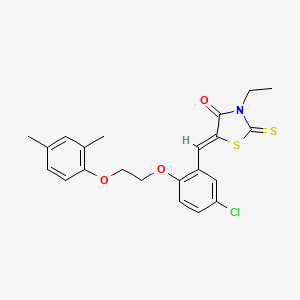 molecular formula C22H22ClNO3S2 B5909013 5-{5-chloro-2-[2-(2,4-dimethylphenoxy)ethoxy]benzylidene}-3-ethyl-2-thioxo-1,3-thiazolidin-4-one 