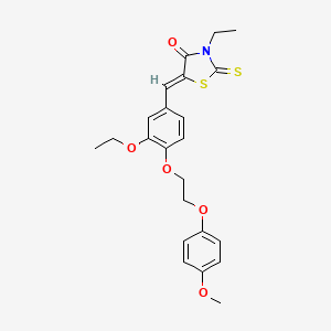 molecular formula C23H25NO5S2 B5909021 5-{3-ethoxy-4-[2-(4-methoxyphenoxy)ethoxy]benzylidene}-3-ethyl-2-thioxo-1,3-thiazolidin-4-one 