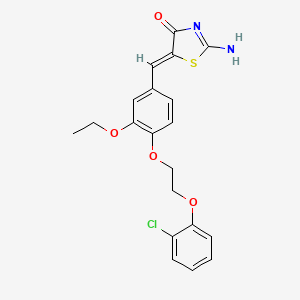 molecular formula C20H19ClN2O4S B5909025 5-{4-[2-(2-chlorophenoxy)ethoxy]-3-ethoxybenzylidene}-2-imino-1,3-thiazolidin-4-one 