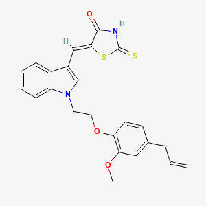molecular formula C24H22N2O3S2 B5909029 5-({1-[2-(4-allyl-2-methoxyphenoxy)ethyl]-1H-indol-3-yl}methylene)-2-thioxo-1,3-thiazolidin-4-one 