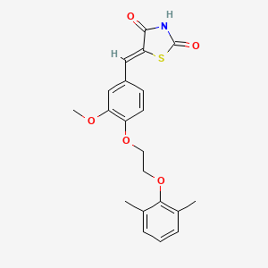 molecular formula C21H21NO5S B5909036 5-{4-[2-(2,6-dimethylphenoxy)ethoxy]-3-methoxybenzylidene}-1,3-thiazolidine-2,4-dione 